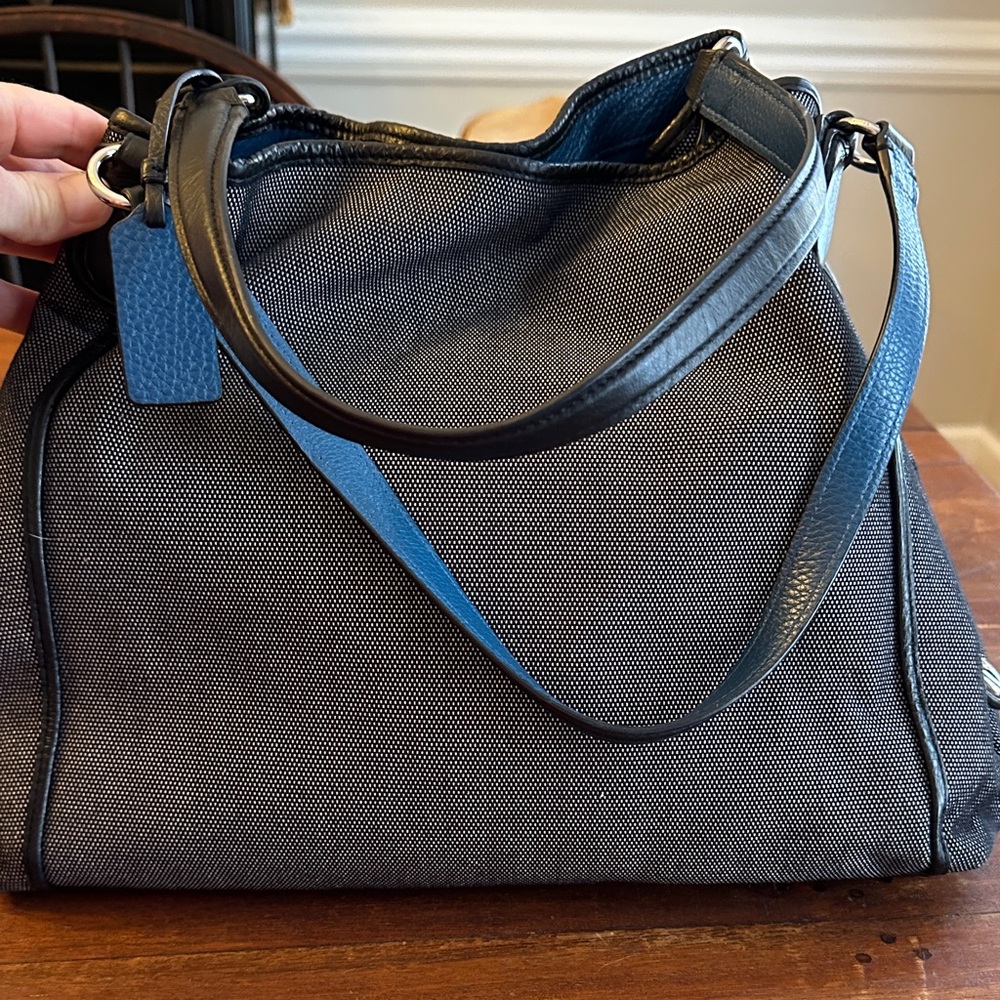 Vintage Coach Edie Horse and Carriage Bag black and blue - Picture 2 of 8